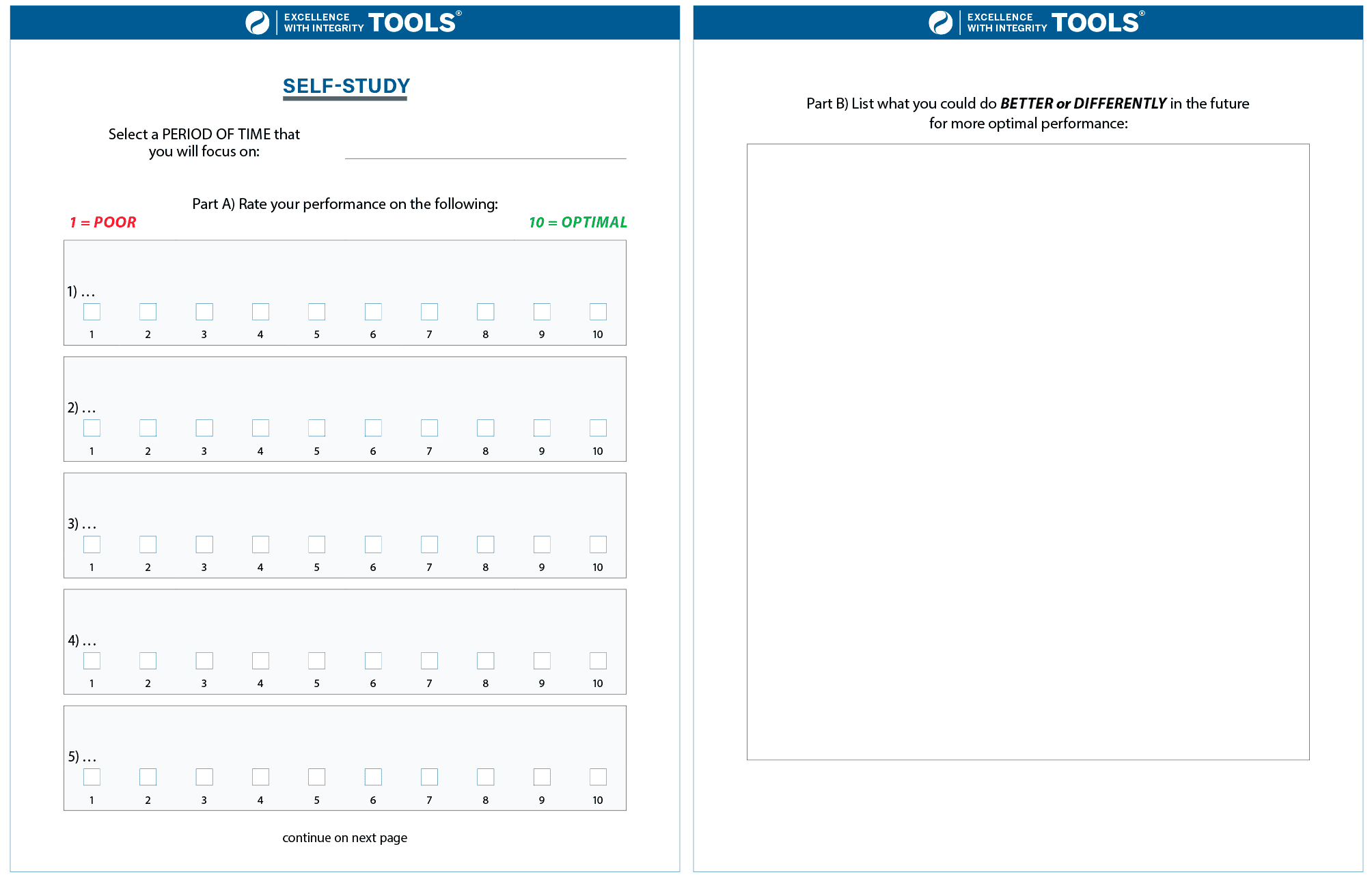 Self-Study blank template Self-Study Blank Template